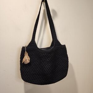 The Sak Chic Black Knit  Textured Shoulder Bag